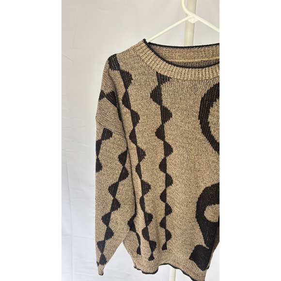 Vintage 90s Style Abstract Pattern Sweater - Unique, Cotton, Knit, Men's Fashion - Picture 2 of 4